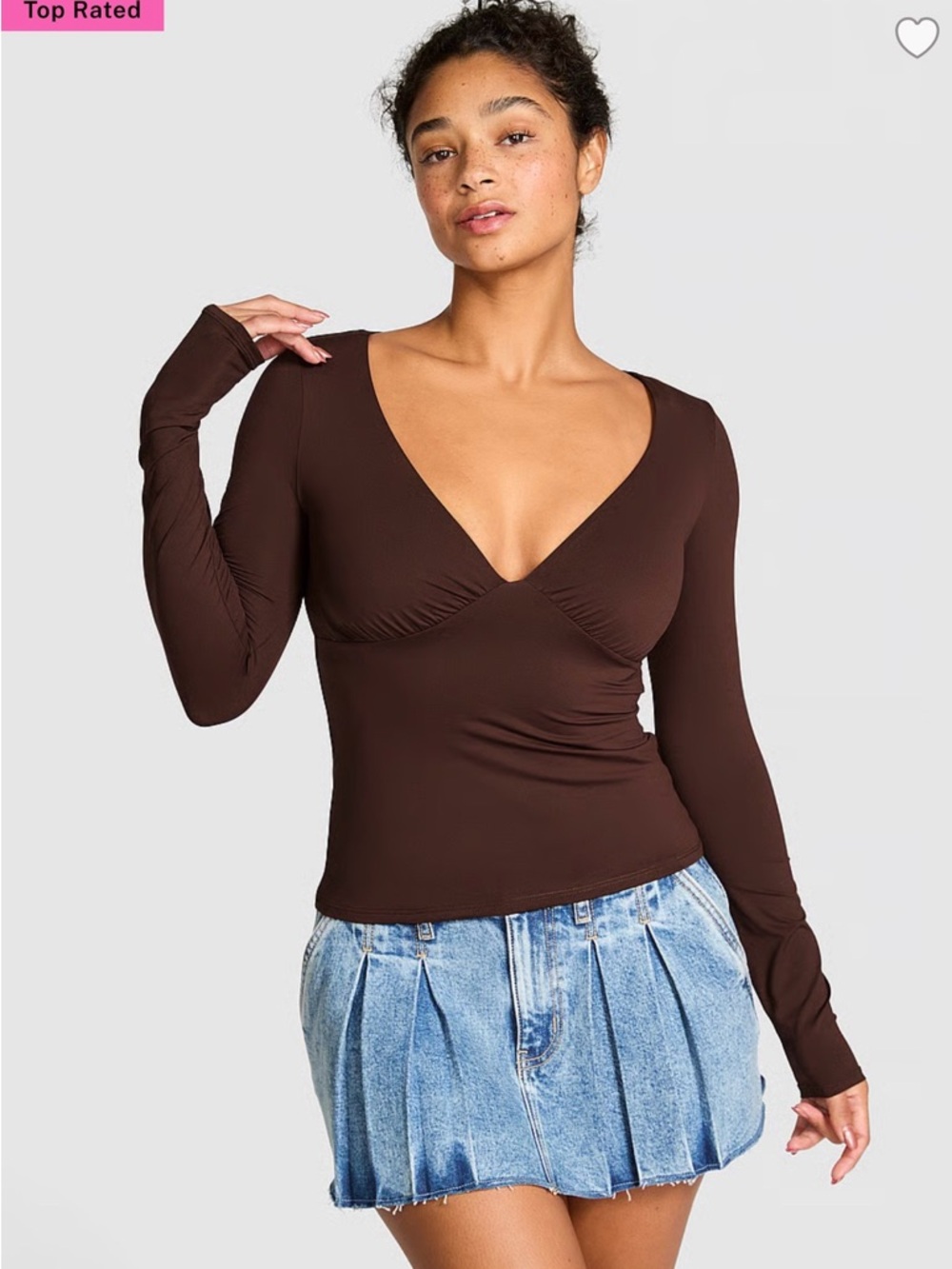 NWT Pink Base Stretch Ruched Long Sleeve Tee